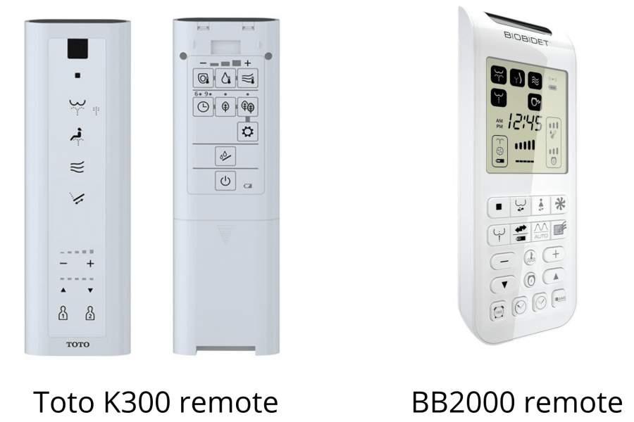 Toto K300 remote vs BB2000 remote